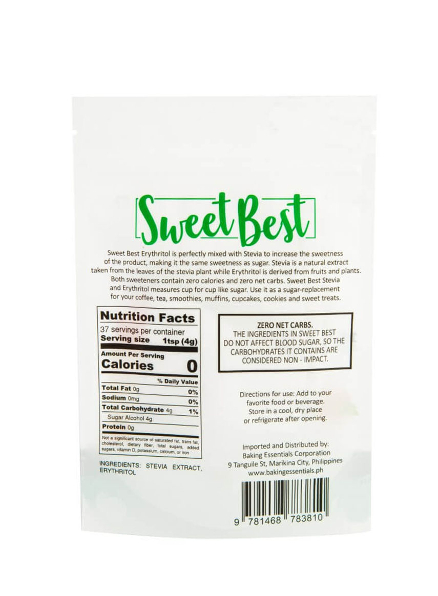 Sweet Best Stevia and Erythritol Product Front View - Natural Sweetener Philippines